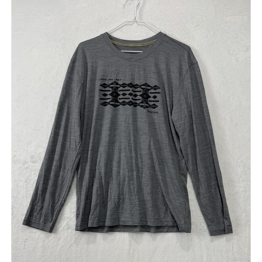 Smartwool Unisex Graphic Long Sleeve Tee Light Gray Heather Size Medium
